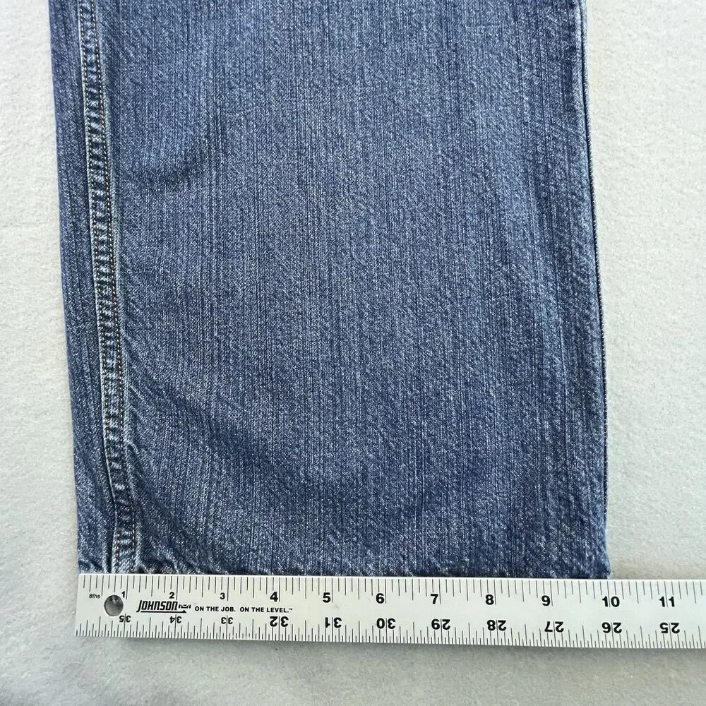 Levis 569 Jeans Mens 44x32 Blue Denim Loose Straight Medium Wash